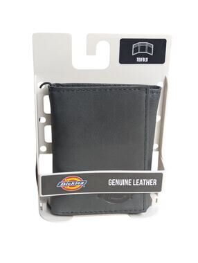 Dickies Genuine Leather Trifold Men's Wallet Black 31DI110007 New Free Shipping